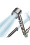 High-Pressure Handheld Shower Head with Filter, ABS Material, 3-Mode, Stop Button, 7cm Head, Grey