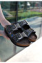 Edaj Brown Nubuck Beaded Slippers