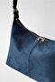 Navy Blue Suede Cushy Crossbody Messenger Shoulder Bag - 8
