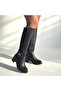 حذاء إمرات بكعب جلدي أسود - 4