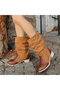 Jolin Tan Skin Suede Detailed Boots - 4