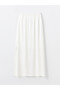 Alita City Lcw Vision White Poplin Plain Midi Women's Skirt with a Difference - 6