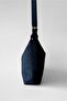Navy Blue Suede Cushy Crossbody Messenger Shoulder Bag - 7