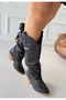 Jeoni Black Leather Heeled Boots - 3