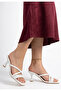 Rufi White Patent Leather Heeled Slippers - 3