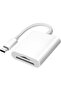 قارئ بطاقات SD بمنفذ USB-C لأجهزة iPhone 15/iPad/Mac، محول بطاقات ذاكرة بفتحتين، يعمل بمجرد التوصيل، متوافق