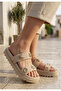 Voin Beige Suede Stone Slippers