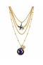 Gold Multi-Layered World Globe and Airplane Figured Necklace – Stylish Travel-Themed Women's Necklace ✈️ 🌎 ✨ - 2