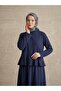 Flounced Skirt Set - Navy Blue - 3