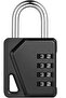 ZHEGE 4-Digit Combination Padlock, Heavy Duty Weatherproof (Black, 1 Pack)