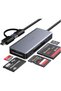 قارئ بطاقات USB C USB3.0 SD، قارئ بطاقات متعدد الوظائف 5 في 1 لبطاقات SD/TF/CF/Micro SD/MS/M2، بدون برامج تشغيل لأجهزة آيفون