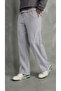 Men's Gray Baggy Sweatpants with Front Piping and Wide Legs - 4