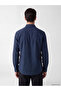 Ozmarka New Season Navy Blue Slim Fit Dobby Men's Shirt - 3