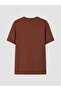 Vizyon New Season Brown Crew Neck Men's T-Shirt - 5