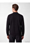 Men's Black Polo Neck Sweatshirt - 4