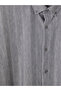 Ozmarka New Season Gray Slim Fit Striped Men's Shirt - 3