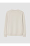 Özmarka New Season Beige Crew Neck Printed Men's Sweatshirt - 3