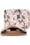 White Camellia Waterproof Canvas Laptop Sleeve with Front Pocket, Shockproof Padded Case for MacBook