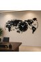 Acrylic 3D World Map Wall Clock Large Modern Decorative Timepiece Mirror Effect Silent Quartz Lightweight DIY Design for Living Room Bedroom Office Home Decoration UAE - 2