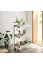 3 Tiers Foldable Storage Trolley Cart Kitchen utility carts Foldable Rolling Carts Trolley with Lock - 6