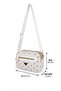 Women's Monogram Patterned Multi-Compartment Long Strap Cross Shoulder Bag - 4