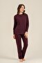 Women's Brown Long Sleeve Pajama Set Pc9304-S-V3