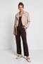 Shirt with Tie Detail Tencel Trousers Lby0074 Brown - 6