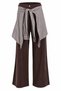 Shirt with Tie Detail Tencel Trousers Lby0074 Brown - 7