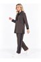 Beadwork Detailed Sleeves and Collar Trim Modal Spandex Blended Double Suit - 4