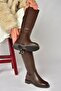 Z973552209 Brown Flat Sole Women's Boots - 2