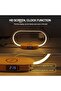 مصباح سرير مع شاحن لاسلكي، مصباح مكتب LED مع منفذ USB، مصباح طاولة يعمل باللمس مع ساعة - 5