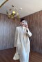 Embroidered Tasseled Cream Jacket - 2
