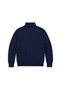 Men's Large Size Dark Indigo Full Fisherman Cotton Sweater 3Xl-4Xl-5Xl-6Xl - 5
