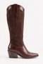Yalfin Women's Genuine Leather Western / Cowboy Boots Brown Rabat-Brown Suede - 2