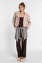 Shirt with Tie Detail Tencel Trousers Lby0074 Brown - 2
