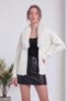 Women's Fur Collared Buttoned Knitwear Cardigan Stylish Design Soft Textured White, Black, Burgundy - 6