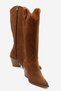 Taryalin Women's Genuine Leather Pointed Toe Western / Cowboy Boots Tan Suede