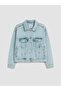 Xside Blue Shirt Collar Women's Jean Jacket - 5