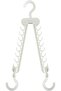 Space Saving Hangers, White Foldable Closet Organizers with 16 Hooks, Portable Clothing Sto