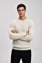 Men's Casual Winter Cream Crew Neck Basic Sweater - 5