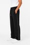 Men's Baggy Black Sweatpants Winter Style with Side Piping and Zipper Pockets - 5