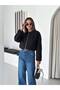 Lined Inside, Elastic Waist, Crop Bomber Cashmere Jacket - 6