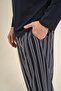Men's Navy Blue 100% Cotton Pajama Set, Buttoned Collar, Pocket Detail - 7
