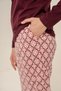 Women's plum pajama set, round neck, pocket detailed 50% cotton 50% modal fabric, - 6