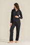Women's Black Embroidered Shirt Pajama Set Pc9290-S-V1 - 7