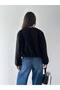 Lined Inside, Elastic Waist, Crop Bomber Cashmere Jacket - 3