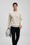 Men's Casual Winter Cream Crew Neck Basic Sweater - 3