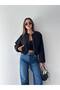 Lined Inside, Elastic Waist, Crop Bomber Cashmere Jacket - 2