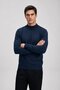 Men's Basic Winter Indigo Long Sleeve Turtleneck Sweater - 5