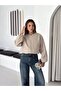 Lined Inside, Elastic Waist, Crop Bomber Cashmere Jacket - 6